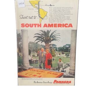 Vintage 1954 Pan American Grace Airways Friendliest Airline Ad Advertisement